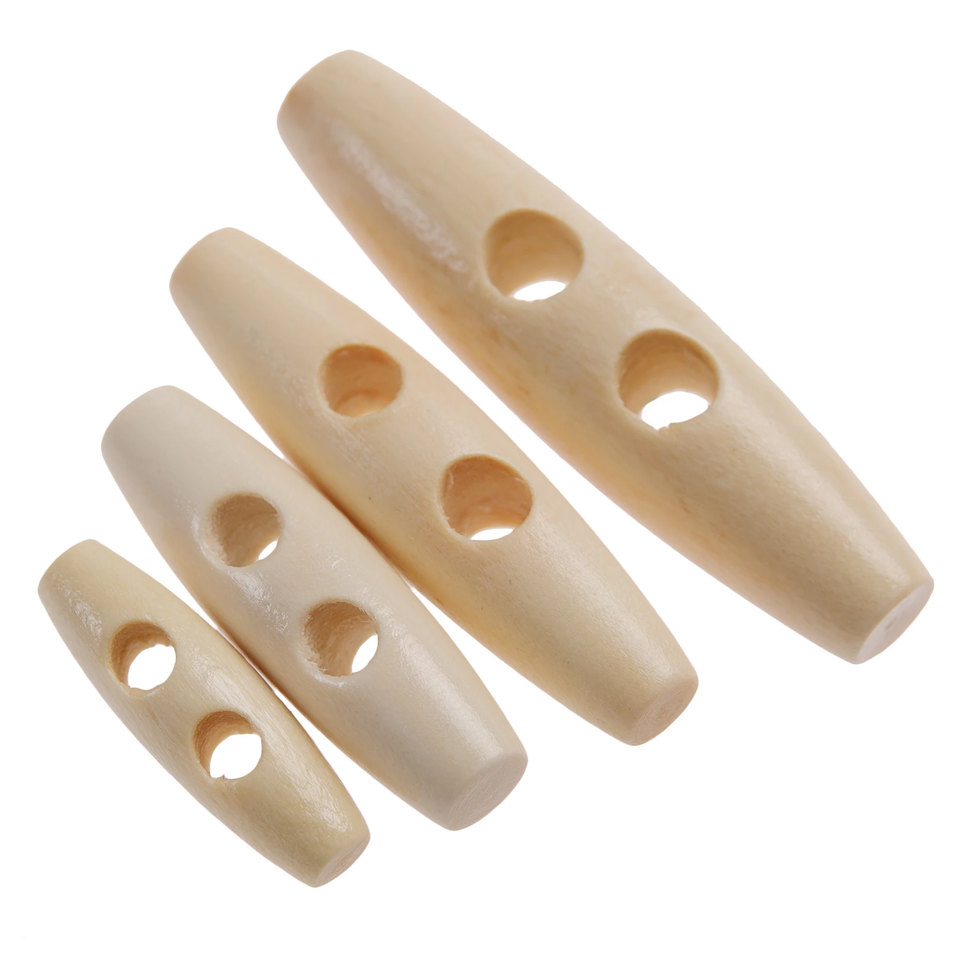 3/4/5/6 Cm Horn Toggle Buttons Natural Wooden Button With 2 Holes Sewing Supply For Craft, Diy, Clothing Beige Accessories