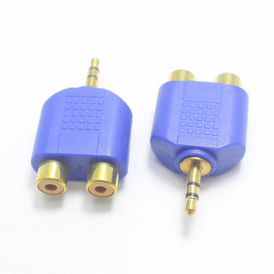 1pcs RCA Y Splitter AV Audio Video Plug Converter 1 Male to 2 Female Adapter Kit Lotus Color AV Jack RCA Plug To Double