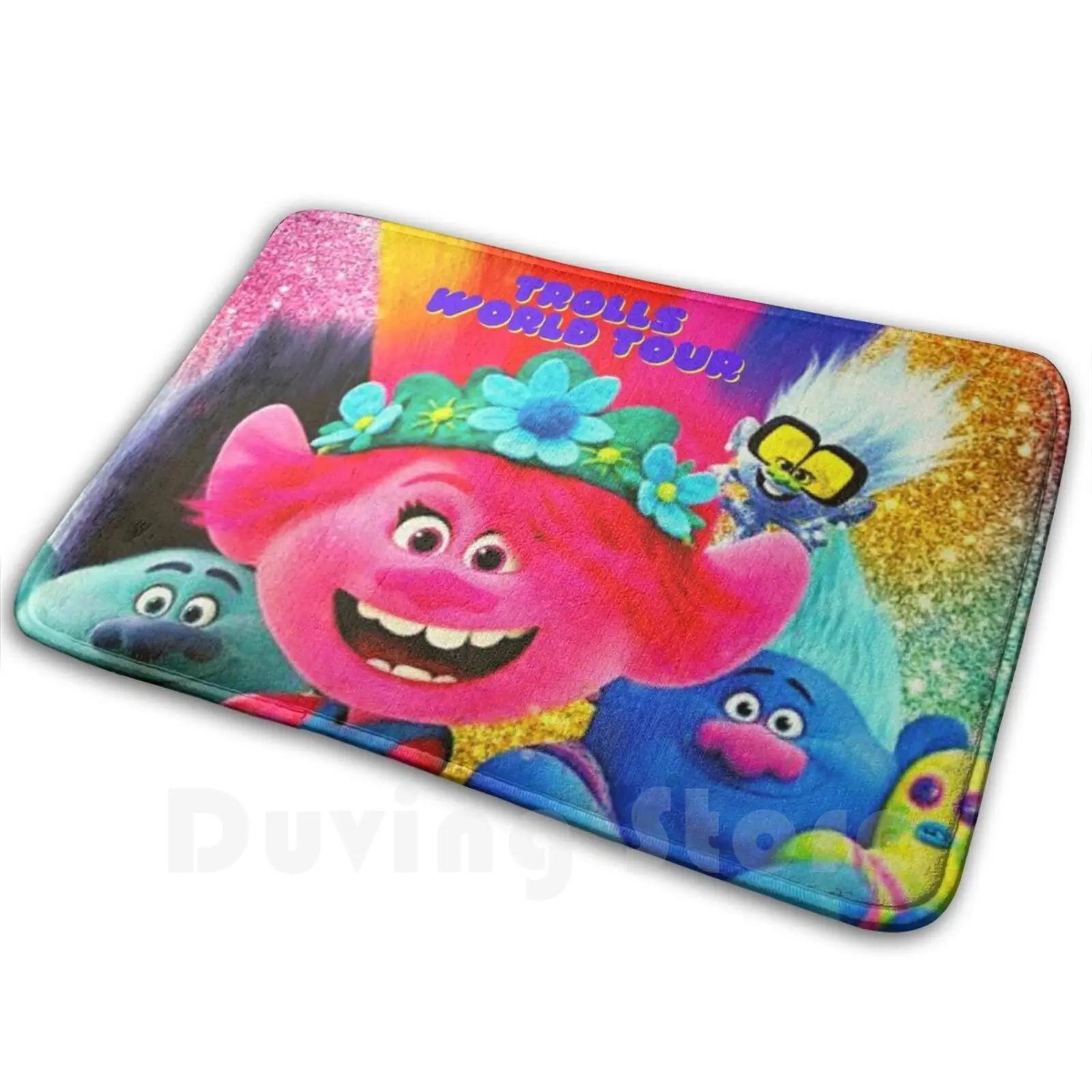 Alfombra con citas de amapola Trolls World Tour, alfombra, cojín, Trolls, citas de amapola, Trolls, rama, citas de tus ojos, felicidad, no