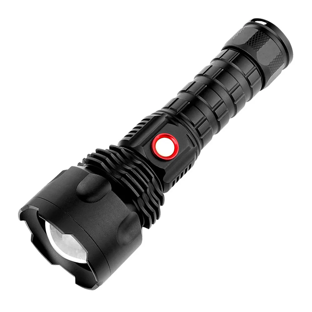 Potente linterna LED con 4 núcleos P70 lámpara con zoom 5 modos de iluminación soporte de antorcha LED para lámparas de caza de carga Mircro