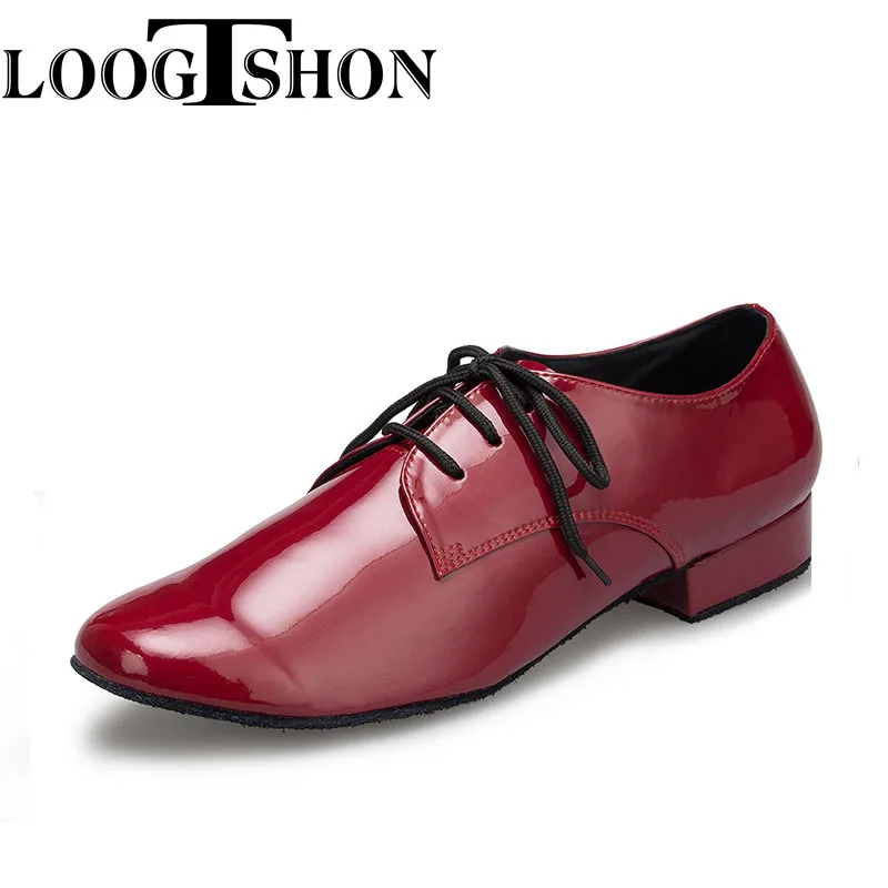 LOOGTSHON-Chaussures de danse carrées pour hommes, chaussures plates, chaussures de tango modernes, fête de mariage