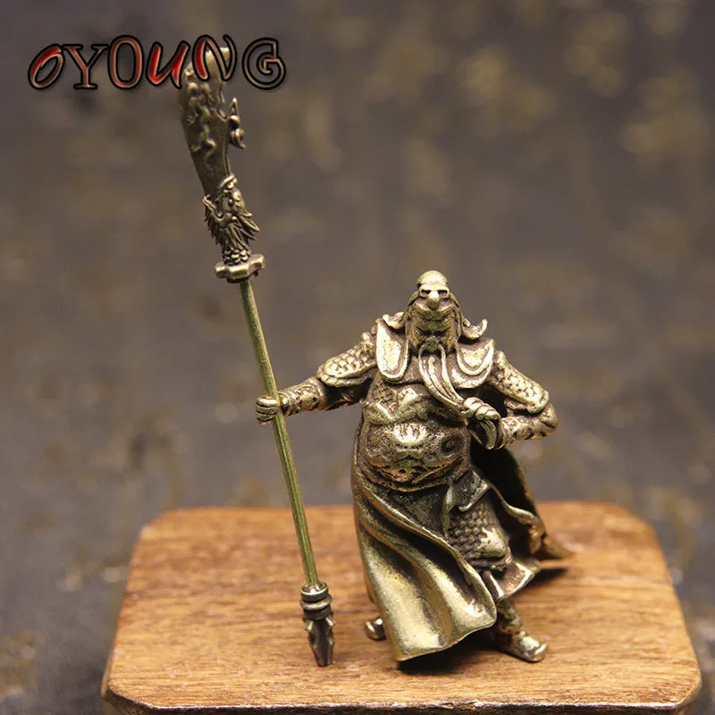 Pure Copper Chinese Feng Shui Guan Gong Statue God of War Antique Sculpture Home Decoration Feng Shui Ornament Desk Decor Craft - Image 2