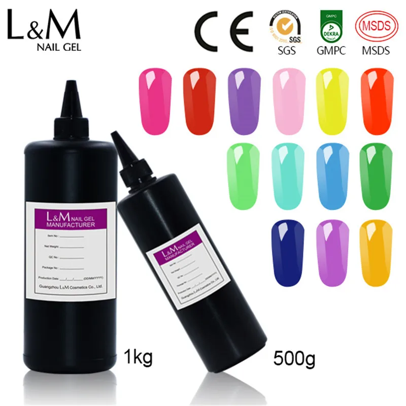 L&M Bulk Gel Nagellak Semi-permanente UV Led Esmaltes Glitter Nail Art Top Base Coat Gel Vernis Groothandel Gel Polish