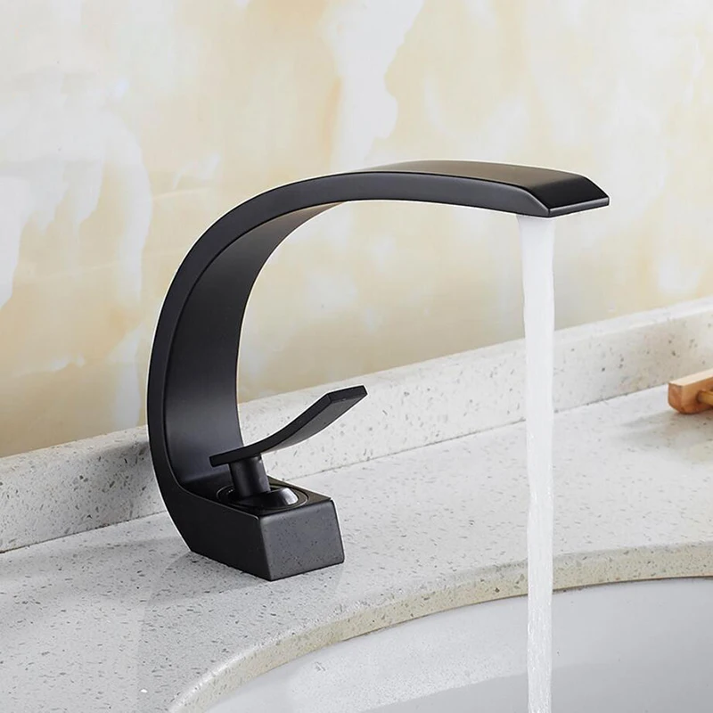 Basin Faucets Black Brass Bathroom Sink Faucet Single Handle Vintage Deck Mount Torneiras Hot and Cold Bathroom Mixer Water Taps