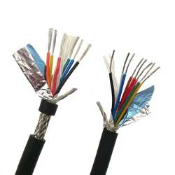 Flexible Shielded Cable 0.14,0.2,0.3mm² Control Wire  26,24,22AWG Tinned Copper 2,3,4,5,6,8,10,12,14,16,20 core