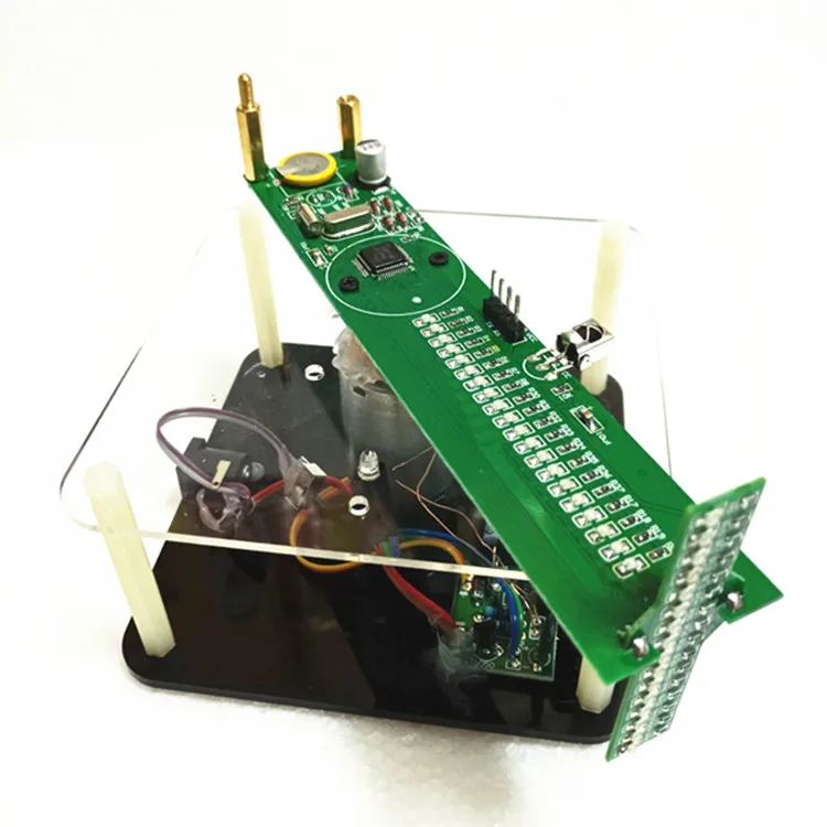 Rotating LED Kit Three-dimensional Rotating Display Single-chip POV Clock Rotating LED Display Kit