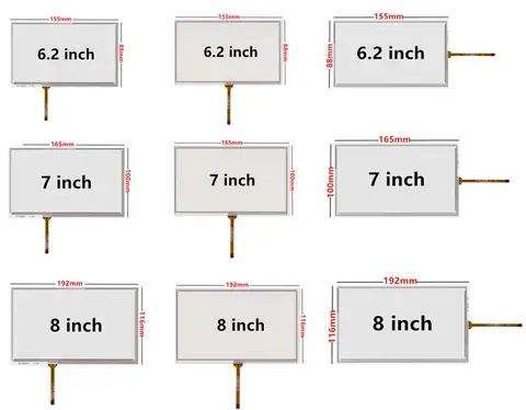 6.2/7/8 Inch Resistance Digitizer Touch Screen Panel Glass For Car DVD GPS Navigation Multimedia Replacement Parts