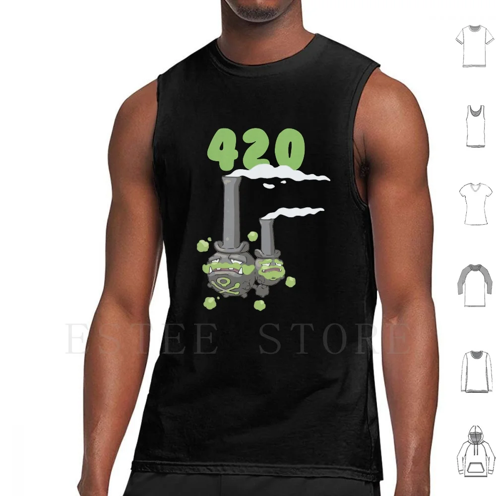 420 Galarian Weezing Bong-Sword And Shield Tank Tops Vest Sleeveless Sword And Shield Sword Shield Weezing Galarian Bong