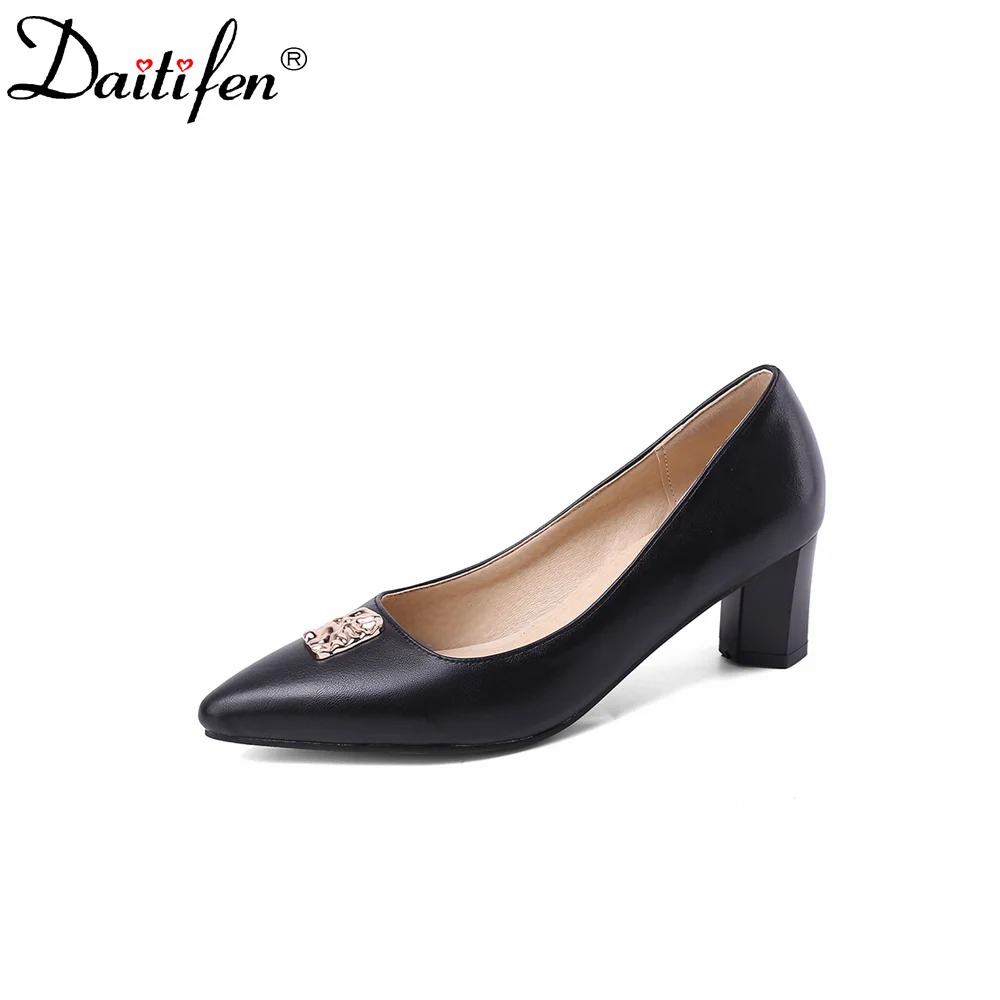 

Daitifen 2022 Office Lady Square Heel Shoes New Spring & Autnmn Women's Heel Shoes Women Party Wedding Basic Pumps Women Heels