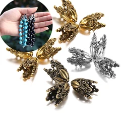 5Pcs Alloy Hollow Flower Beads Caps Various Shapes End Caps Connectors For DIY Earring Jewelry Making Accessroies Supplies