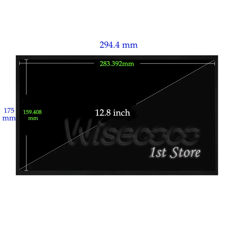 Imagem -02 - Wisecoco Luz Solar Legível Display Lcd 1920x1080 Fhd Alta Brilhante Painel 12.8 Polegada Ips Ampla Temperatura Tela ao ar Livre Automotivo