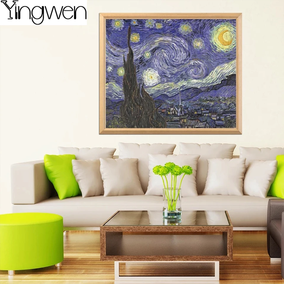 Pintor famoso Vincent Van Gogh serie 5D DIY Kits de pintura de diamantes, bordado de diamantes completo, venta de diamantes de imitación, decoración