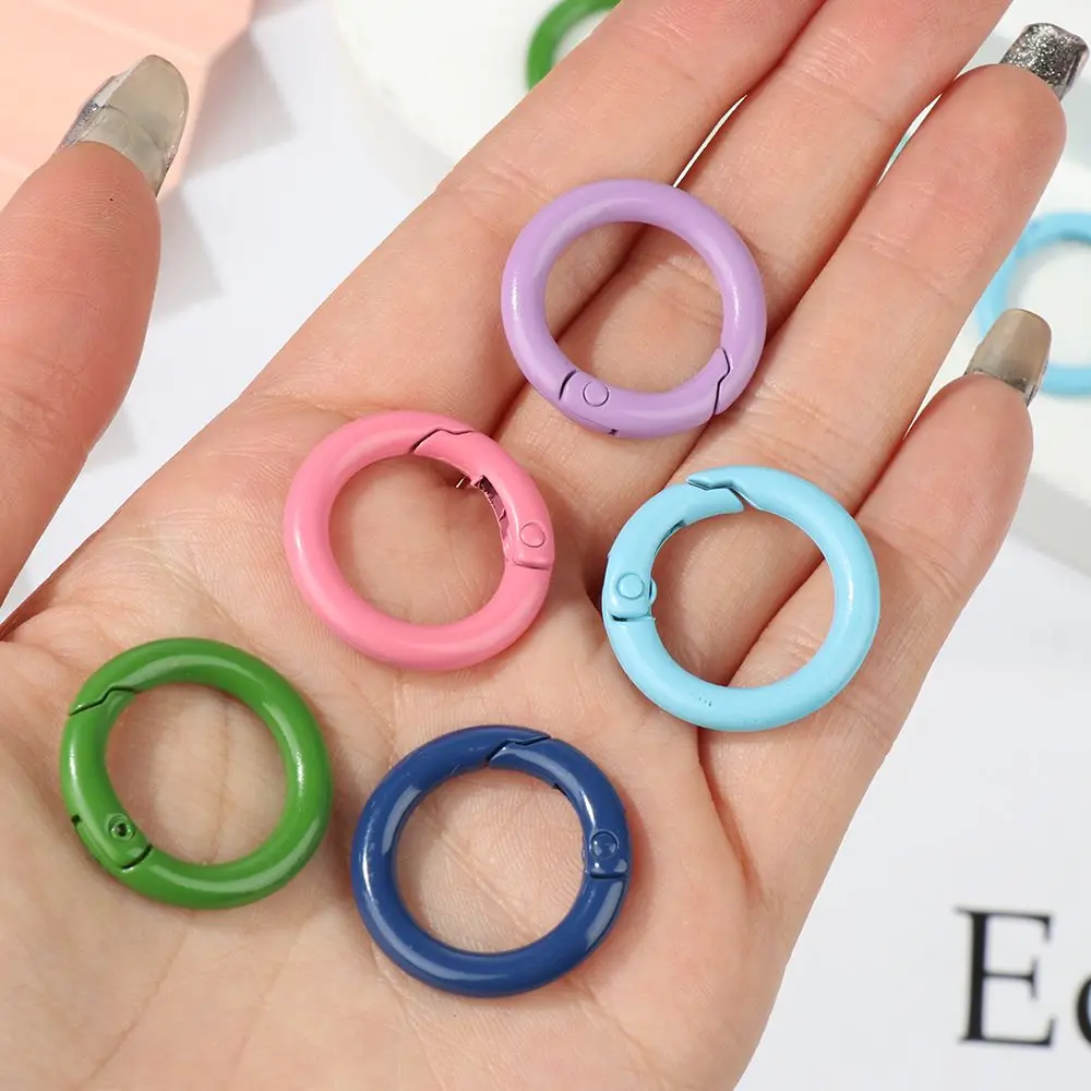 5pcs 2.45cm Zinc Alloy Hooks Round Push Trigger Spring O-Ring Buckles Snap Clasp Clip Bag Belt Buckle Carabiner Purses Handbags