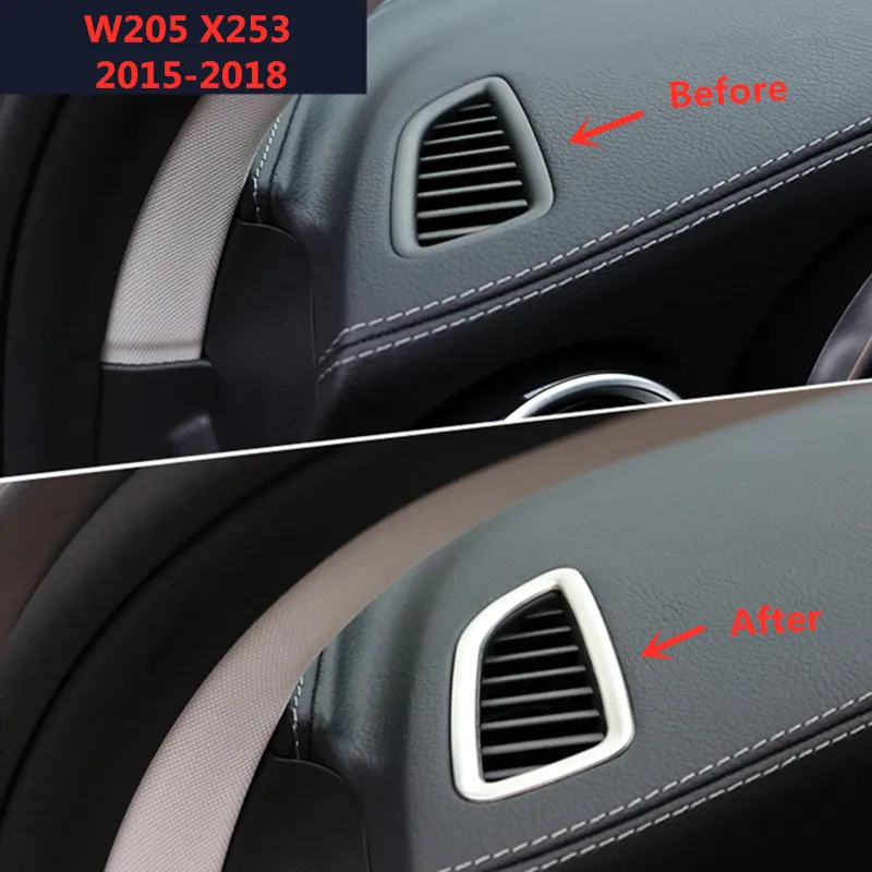 Stainless Steel Dashboard Air Conditioning Outlet Frame Decoration Cover Trim For Mercedes Benz W205 GLC X253 W176 X156 C117