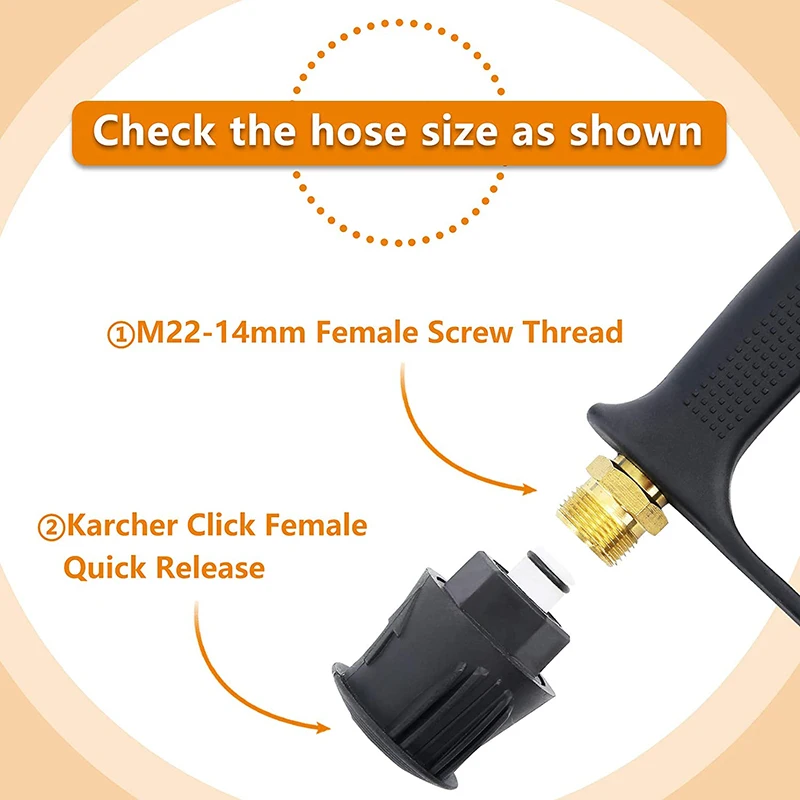High Pressure Washer Gun Car Wash WaterGun for Car Cleaning Hose Connector For Parkside Karcher Nilfisk Quick connector nozzles