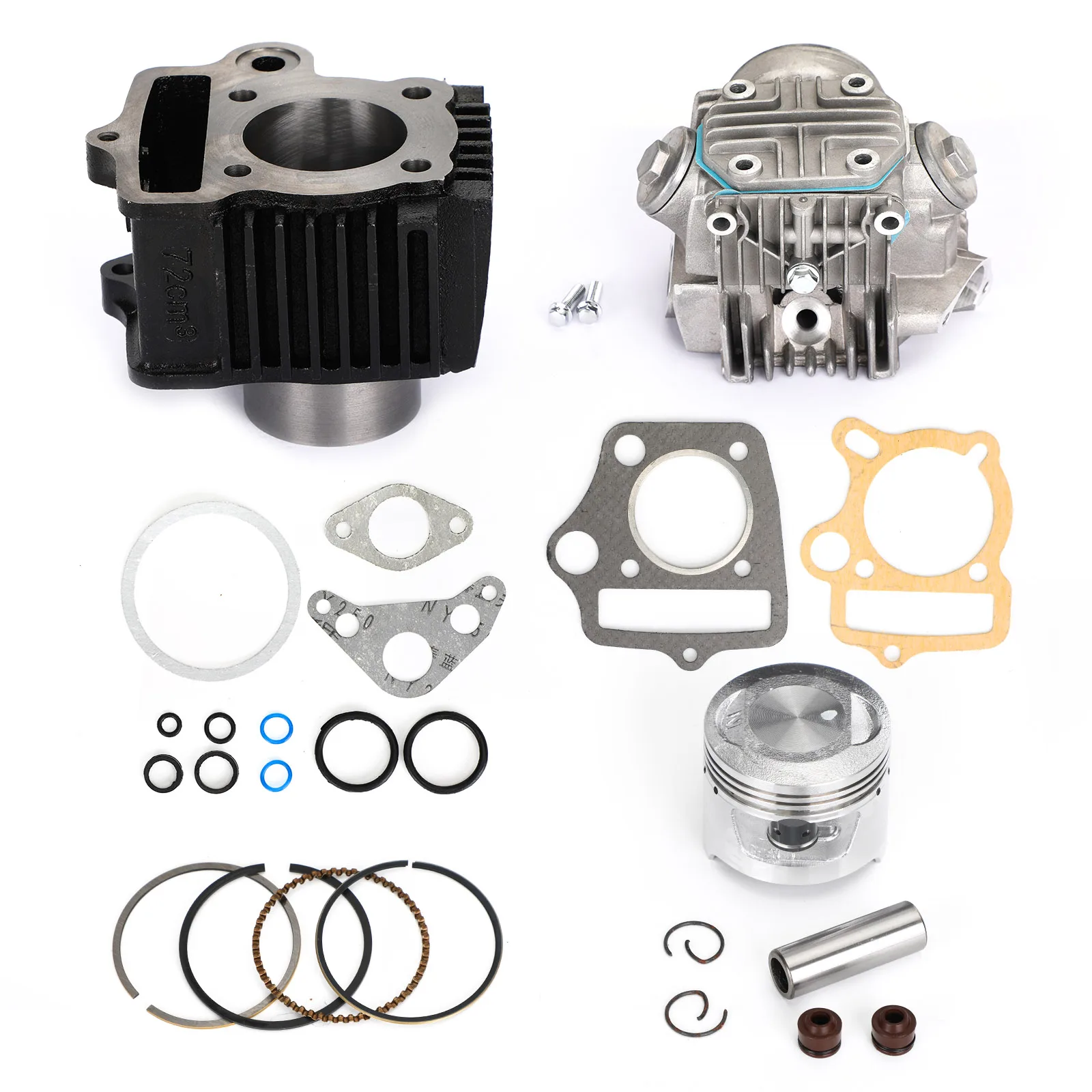 Areyourshop Cylinder Piston Rings Gaskets Top End Kit 47mm for Honda CRF70 XR CT C ATC TRX 70 S65 70CC Trail Bike