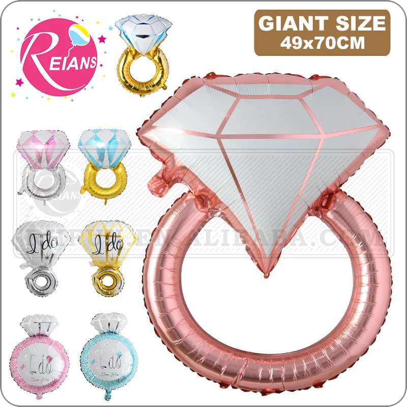 Giant Diamond Ring Balloons Wedding Decoration Valentine's Day Ring Foil Balloon Romantic Wedding Room Decorations Party Decor