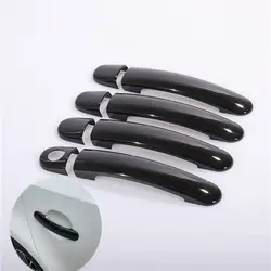 For Seat Ibiza MK3 6L 2003 2004 2005 2006 2007 2008 2009 Gloss Black Chrome Car Door Handle Covers Styling Accessories Stickers