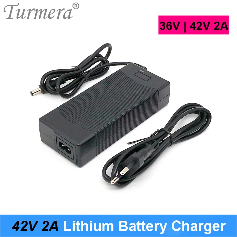 

Turmera 42V 2A Lithium Battery Charger CC-CV Mode Smart Charging Indicator for 10S 36V Electric Bike and E-Scooter Batteries Use