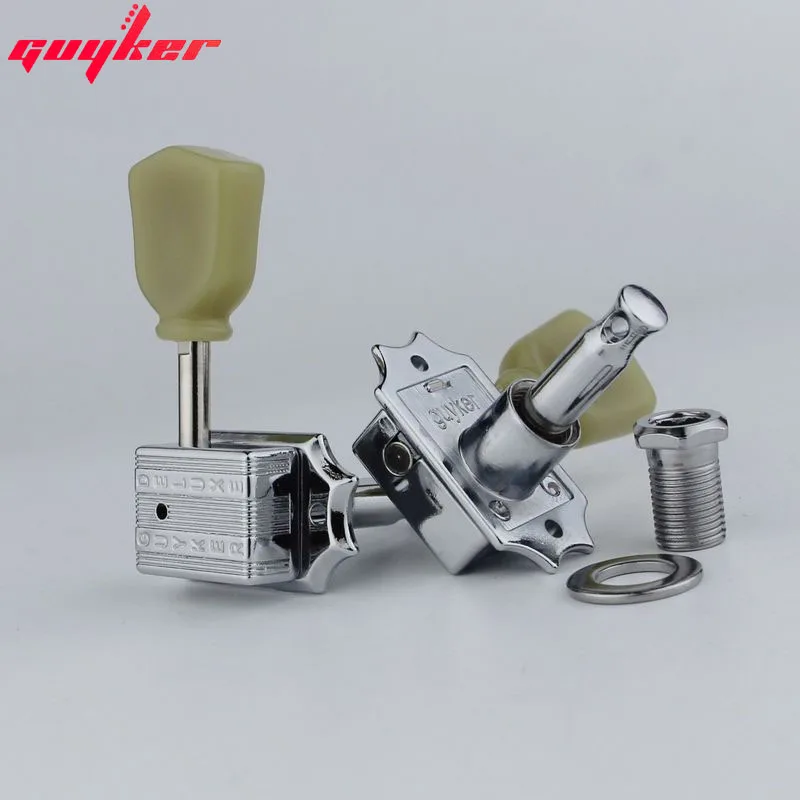 GUYKER Deluxe Vintage Keystone Vintage Style Guitar Machine Head Tuning Peg Tuners for lespaul Guitar Chrome/Nickel color