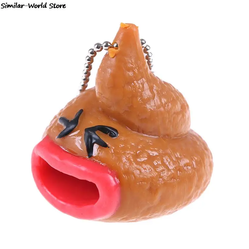 New Funny Poo Squish Emoticon Toy Keychains Pop Out Tongues Novelty Fun Little Prank Tricky Antistress Toy for Kids