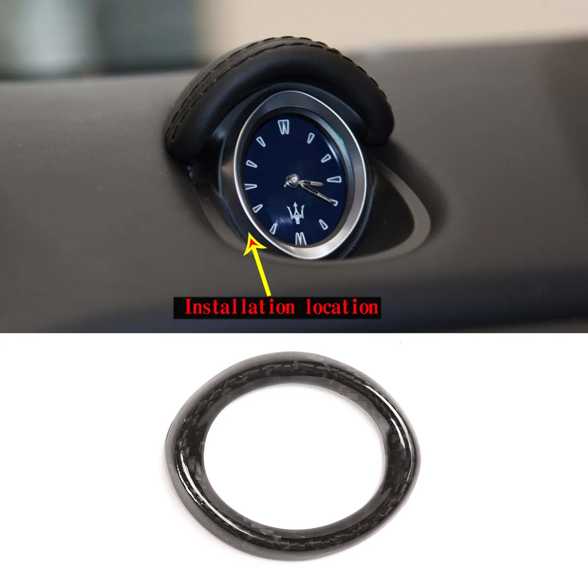 

Real Carbon Fiber Interior Instrument Panel Clock Dial Decoration Ring Stickers for Maserati Ghibli 2014-2021 Car Accessories