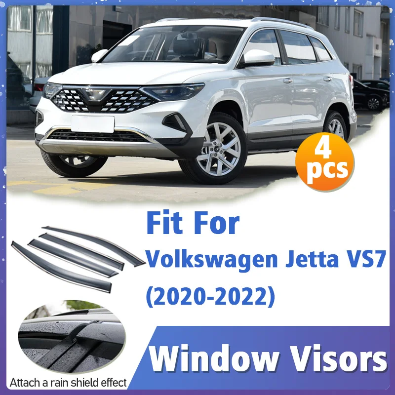 

Window Visor Guard for Volkswagen VW Jetta VS7 2020-2022 Cover Trim Awnings Shelters Protection Sun Rain Deflector Accessories