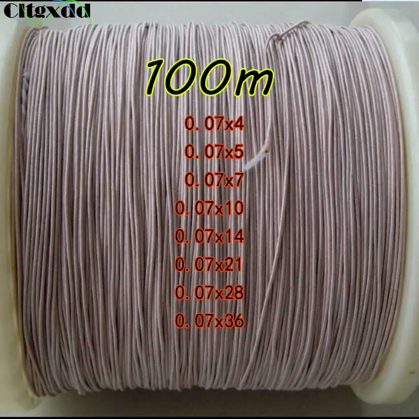 Cltgxdd 0,07x4 0,07x5 0,07x7 0,07x14 0,07x21 pasm Litz Wire Wielopasmowy drut pokryty przędzą poliestrową Drut miedziany