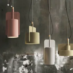 Nordic pendant lamp Design Industrial Cement Light Led geometric pendant light for Living Room Decor Bedroom loft hanging lamp