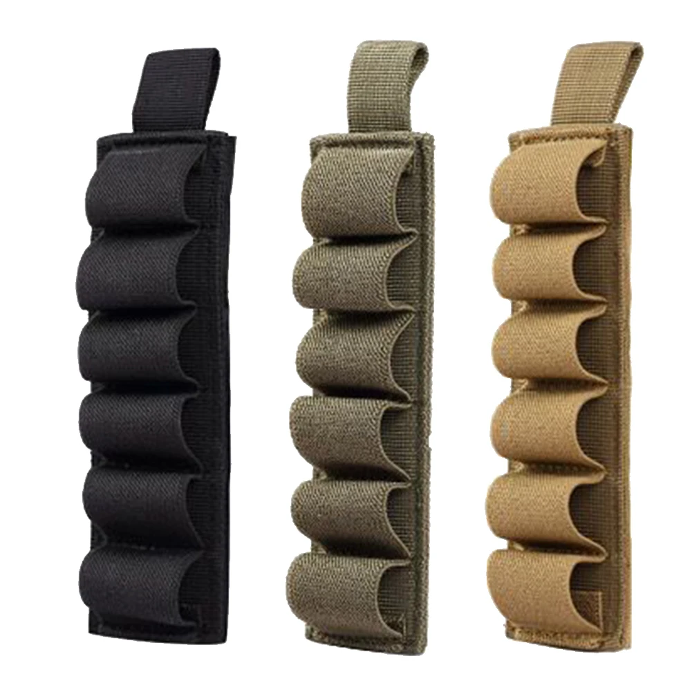 Tactical Hunting Hook Loop 6 Rounds Shell Holder Shotshell Insert Card Strip with Adhesive Back for 12 Gauge