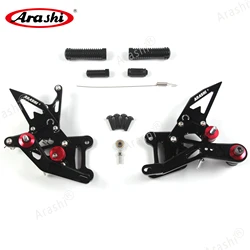 Arashi gsxr1000/gsxr1000r/GSX-R1000X CNC調整可能なfootrestsフットペグライダーSuzuki GSXR-R 1000 2017-2023用