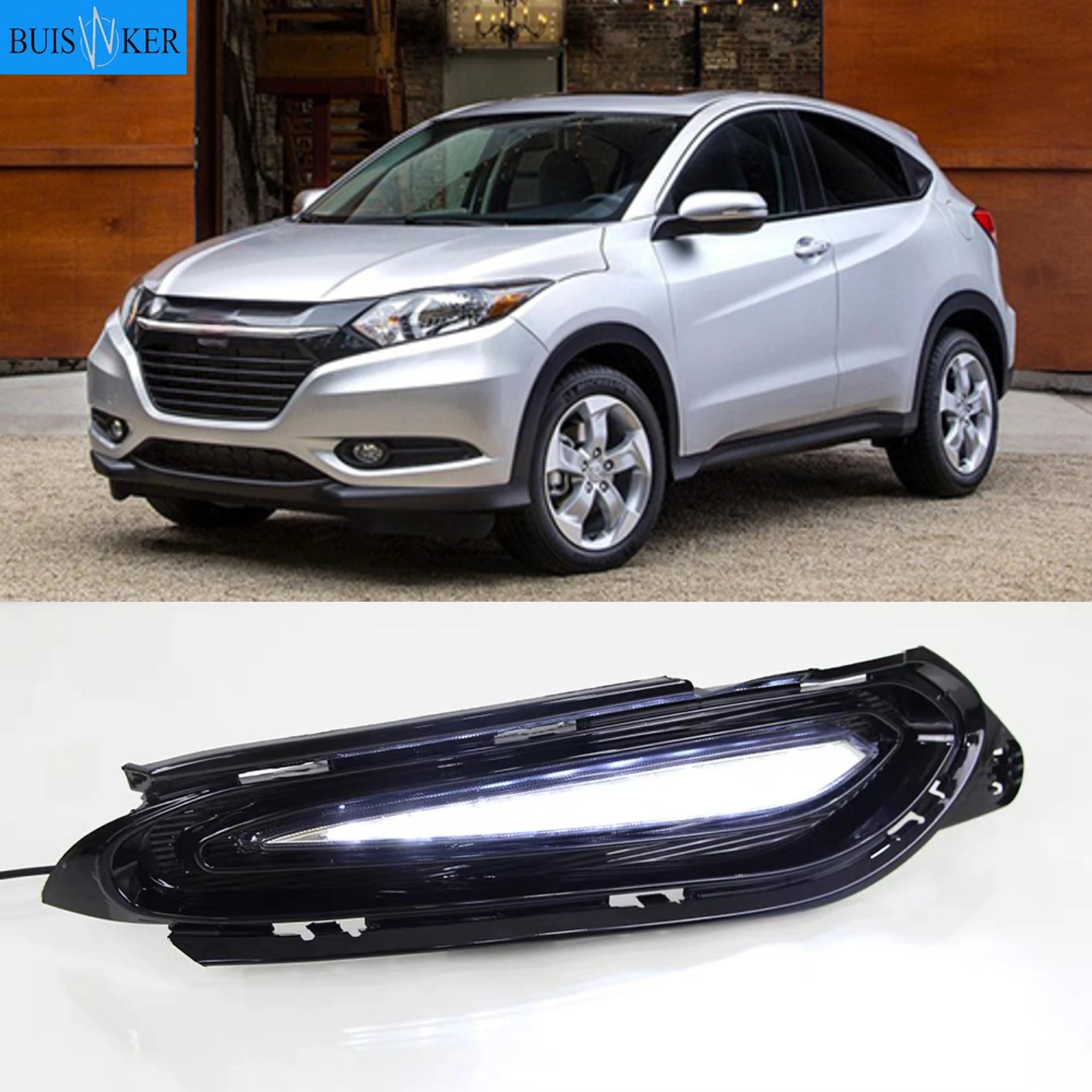 

1 set For Honda HRV HR-V 2014 2015 2016 2017 2018 Car-styling LED Daytime Running Fog Lights DRL With Turn Signals Yellow