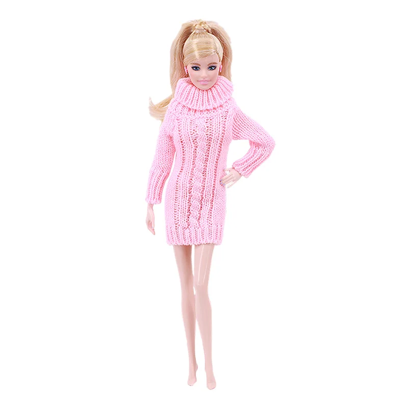 Barbies Doll Handmade Knitted Pure Cotton Sweater Dress Doll Clothes Accessories for Barbies Doll 11.5 Inch&30cm 1/6 Bjd Blythe