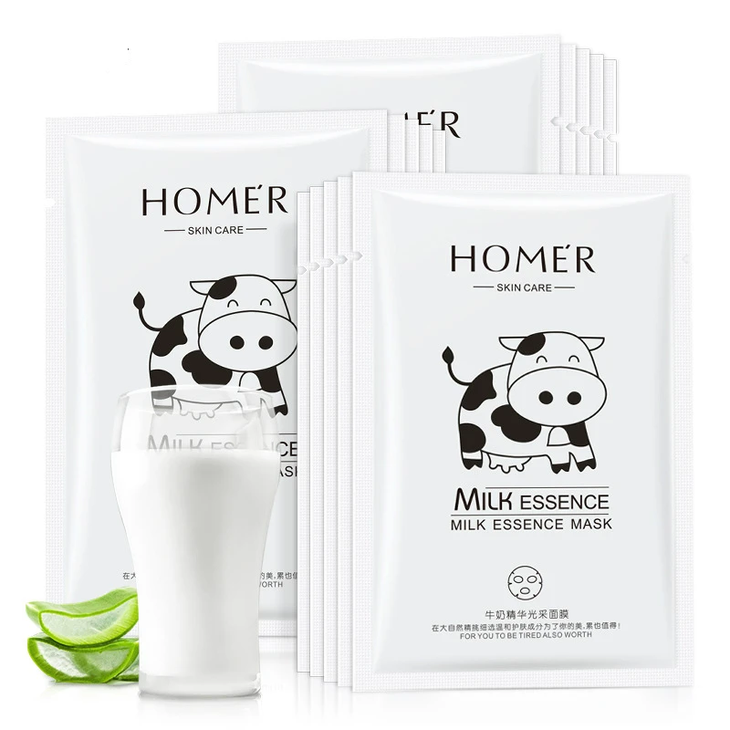 3pieces Milk Essence Whitening Depth Replenishment Oil-control Moisturizing Facial Sheet Facial Mask Brighten Skin Tony Moly