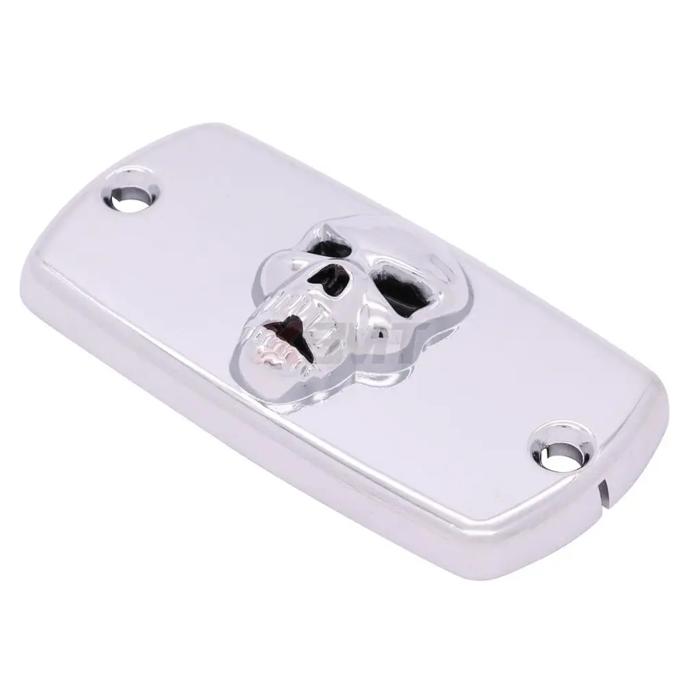 Motorcycle Chrome/Black Skull Front Brake Master Cylinder Reservoir Cover Cap For Honda Shadow 600 750 1100 VT600 VT750 VT1100