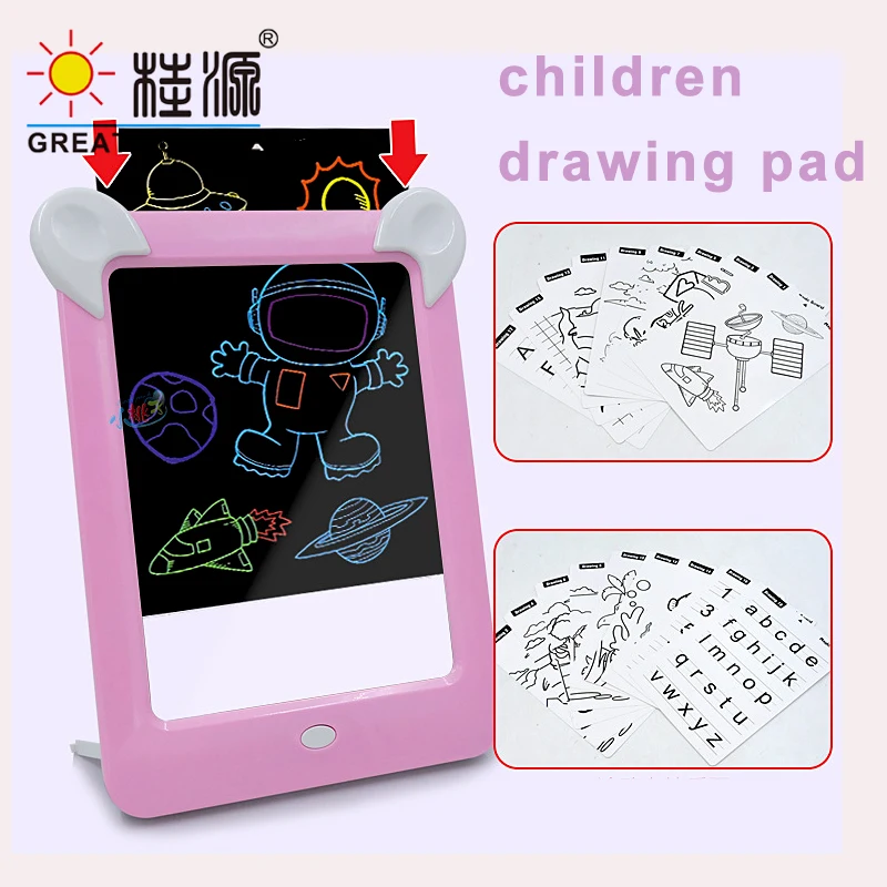 Children Light Up Drawing Pad Repead Creative Board Photo Frame Memo Pad LCD Screen (1pc)