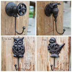 1Pieces H:13 CM  LOFT Industrial Retro Style Cast Iron Wall Hook Clothes Hooks Decorative