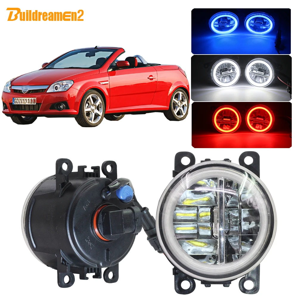 Buildreamen2 Car LED Bulb H11 Fog Light Angel Eye Daytime Running Light 4000LM 12V For Opel Tigra TwinTop Convertible 2004-2006