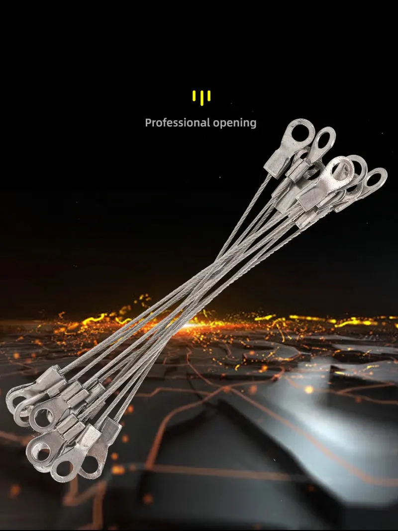 Hq Aangepaste Roestvrij Staaldraad Kabel Sling Met Ronde Druk Ritssluiting Fish Eye Terminals