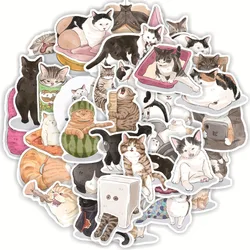 Desenhos animados Anime Cat Graffiti Etiqueta, PVC Adesivo Impermeável, Copo de água, Laptop, Bagagem, Guitarra, Presente, Brinquedo, Atacado, 10 Pcs, 30 Pcs, 50Pcs