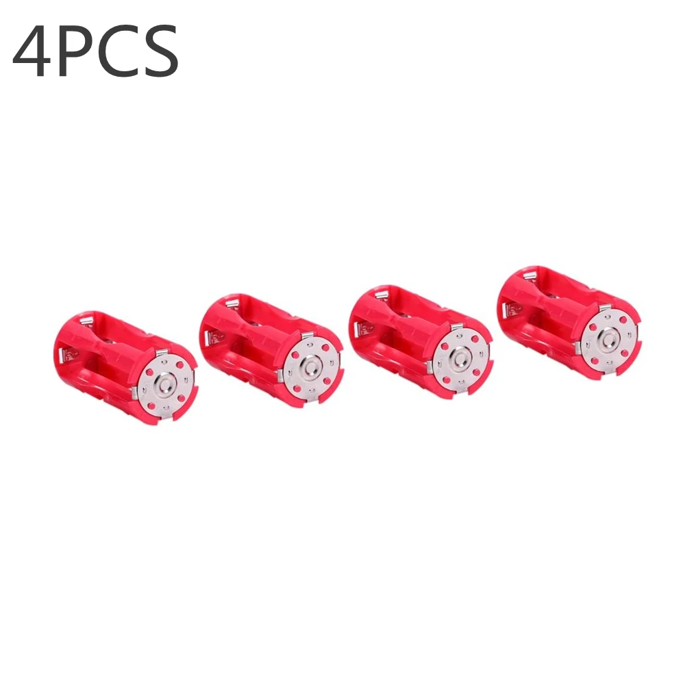 

4AAA to C Size Parallel Battery Converter Adapter Holder Cases Box Red (4pcs),Large Strength and Strong Toughness