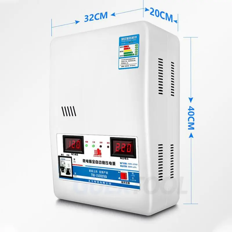 Voltage stabilizer 220v automatic household high-power 15kw pure copper low-voltage air conditioner special voltage regulator