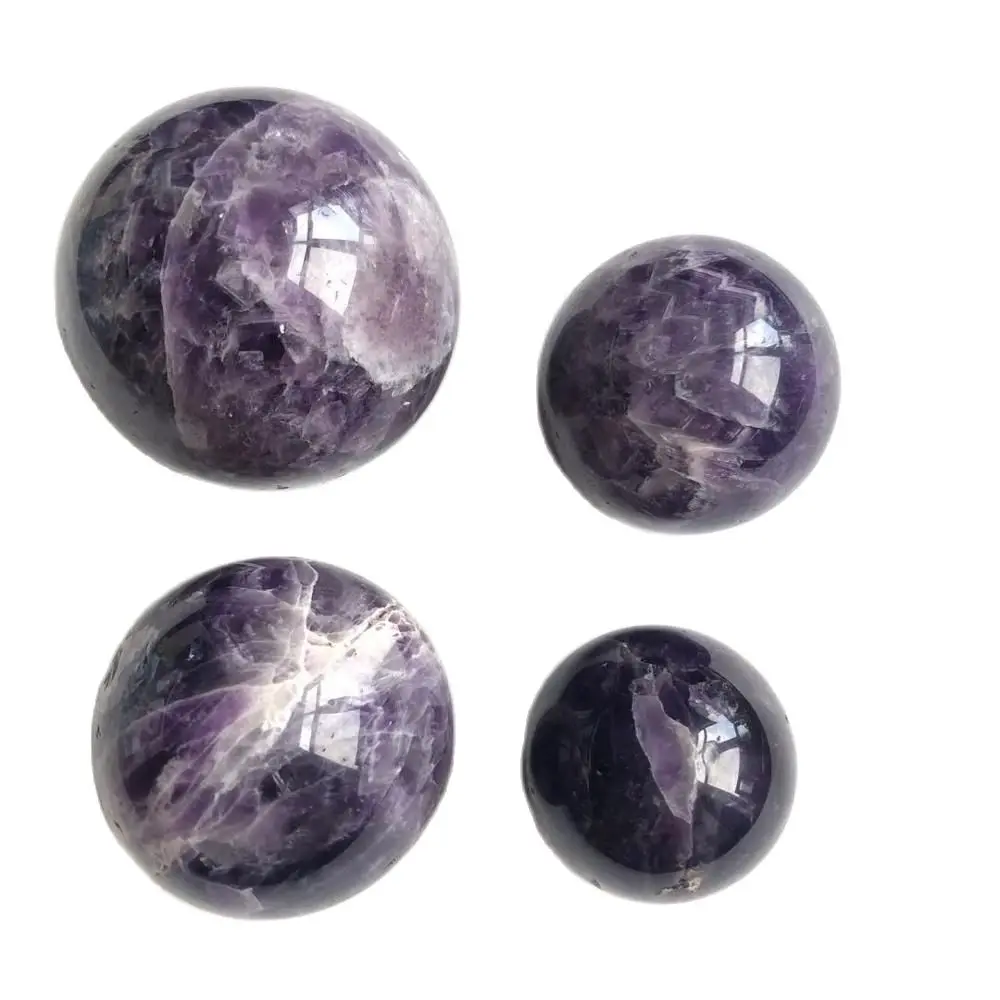 Natural Dream Amethyst Ball Polished Dogtooth Amethyst Chevron Banded Dream Amethyst Sphere Healing Crystal Home Decoration