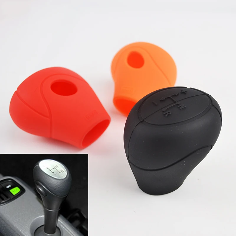 Car Gear Shift Collar Knob Cover For Smart Fortwo Forfour Cabrio Roadster 450 451 452 Series Silicone Gear Head Case Sleeve