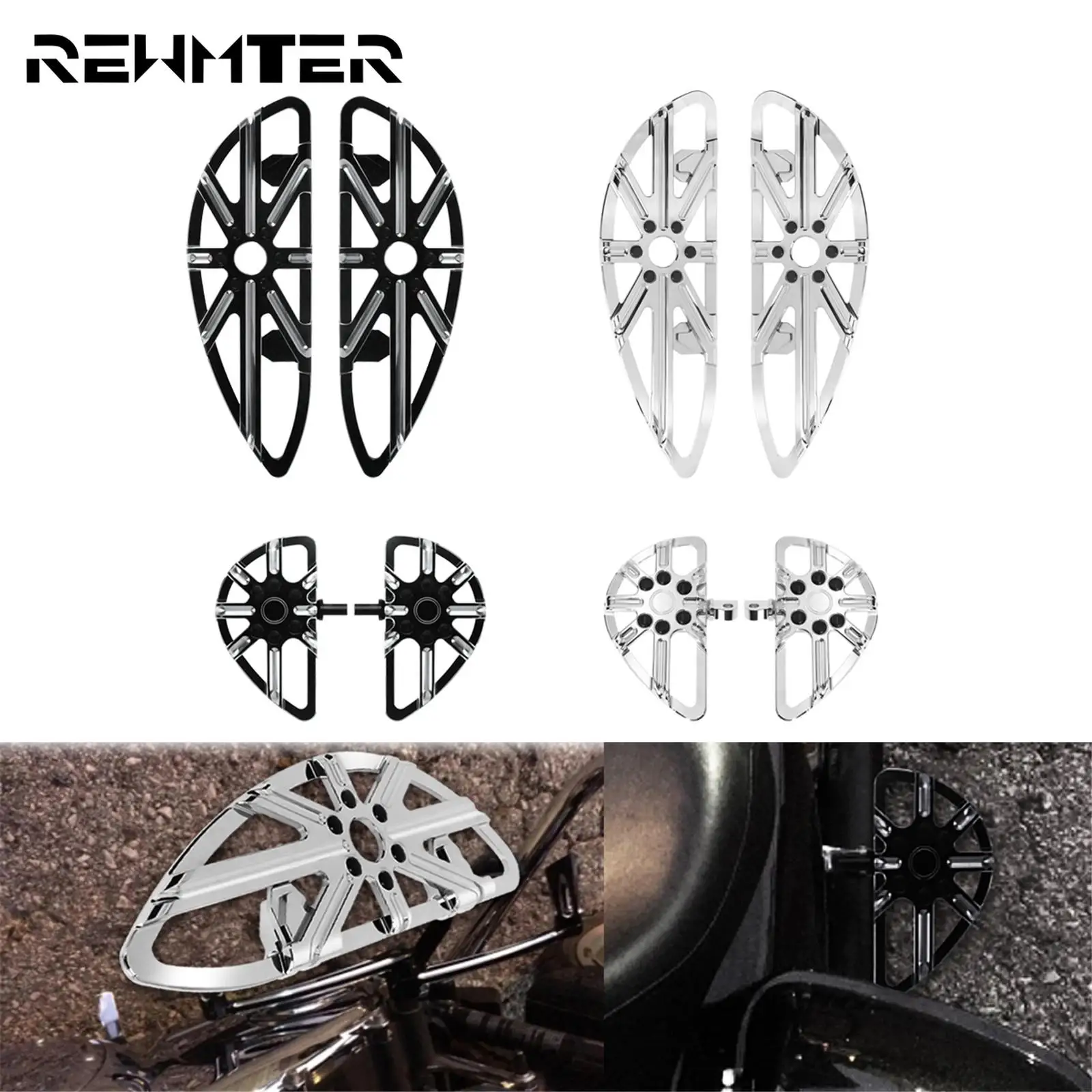 Motorcycle Driver Floorboard Male Mount Foot Rest Pegs Pedal Black/Chrome For Harley Softail Touring Dyna Road Glide FLH Fat Boy