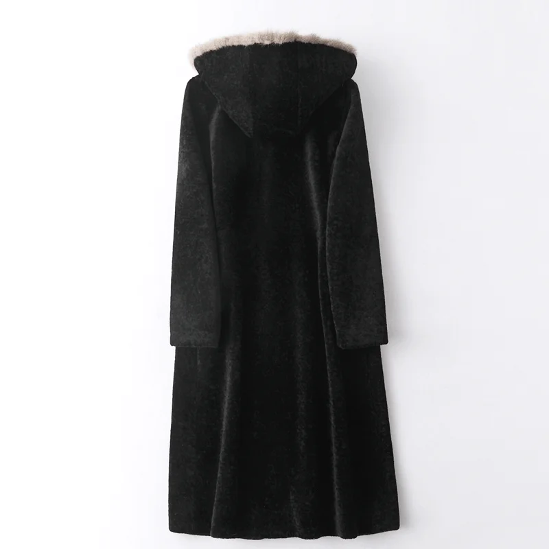 Female Coat Real Fur Natural Mink Fur Hooded Jacket Women Winter Clothes 2020 Korean Vintage Sheep Shearing 100% Wool Tops 19586