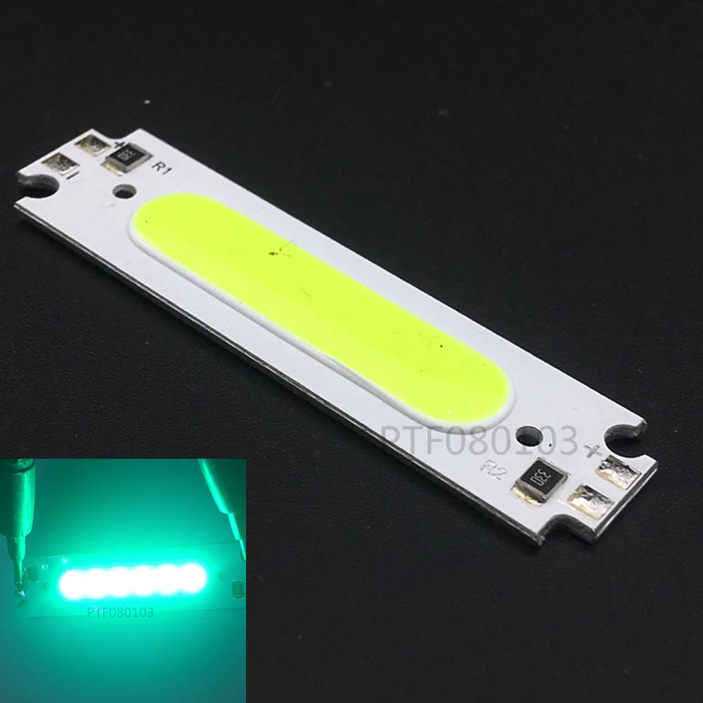 

20PCS allcob Hot sale 60*15mm LED COB Strip Light Source moudle Colorful bulb 12V DC 2W FLIP Chip for DIY Car Lamp