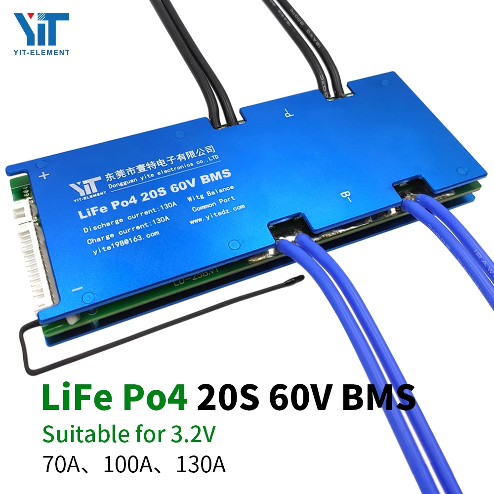 

20S 60V Lithium Battery 3.2V power protection board temperature protection equalization function overcurrent protection BMS PCB