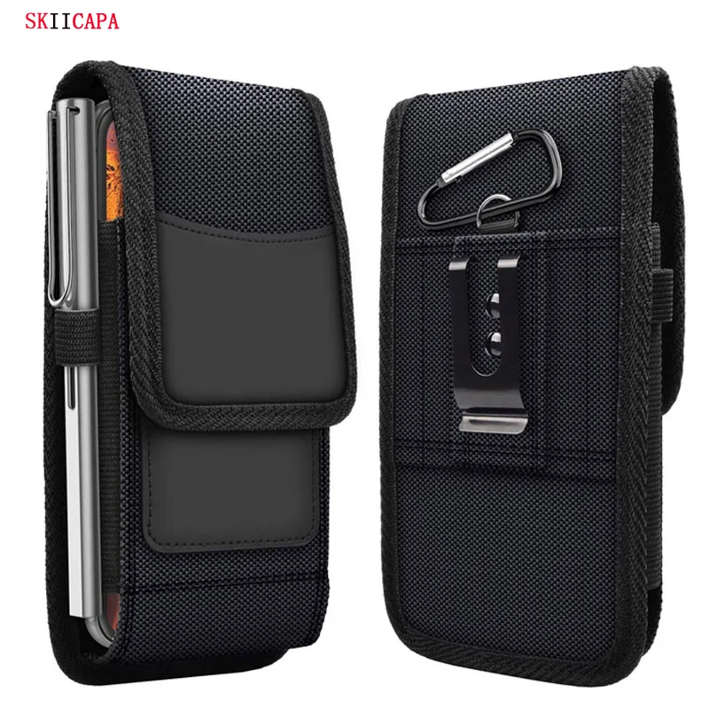 Phone Pouch for Xiaomi POCO X4 NFC 10TPro Case Belt Clip Holster Oxford cloth Card Pouch for Redmi Note 9S Pouch Cover Belt Clip