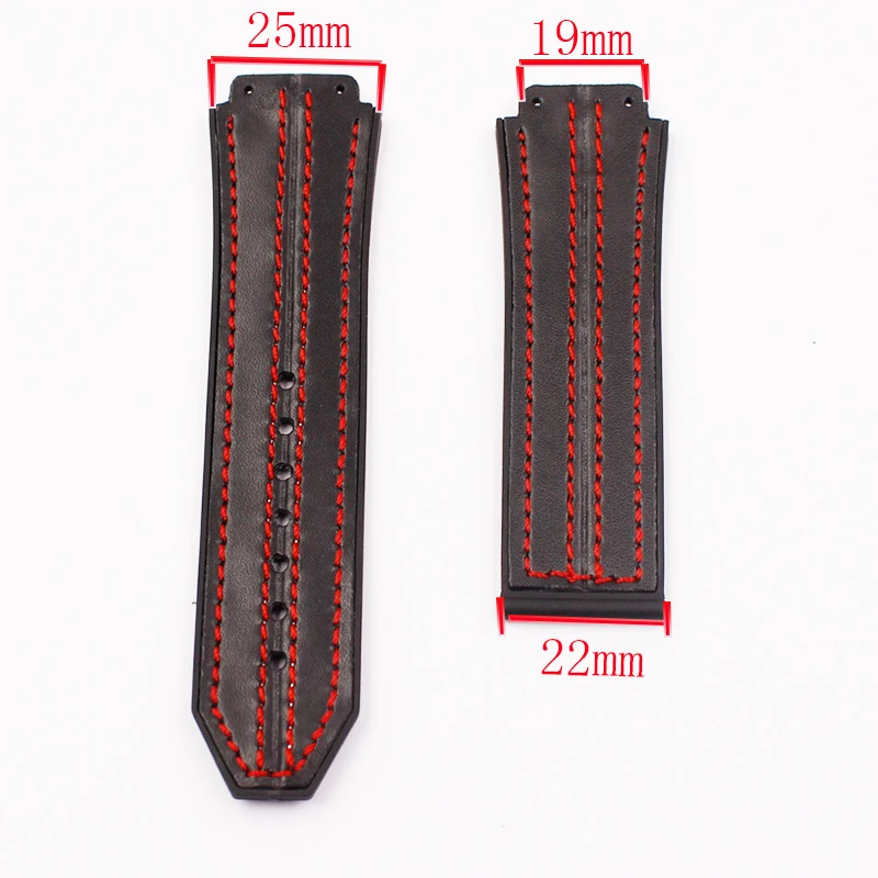 Watch accessories for Hublot leather strap series 25mm*19mm*22mm buckle men and women business high-end sports silicone strap